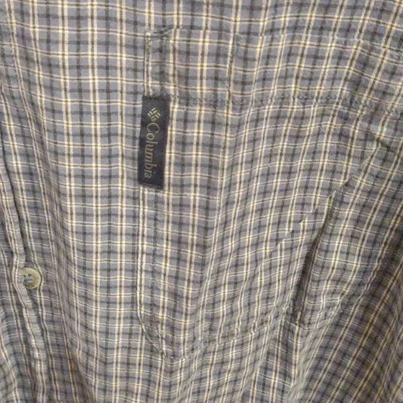 Columbia men's Xlarge blue plaid long sleeve cotton button‎ down - Picture 2 of 4